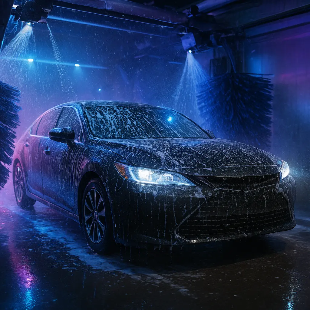 Exterior drive-through car wash